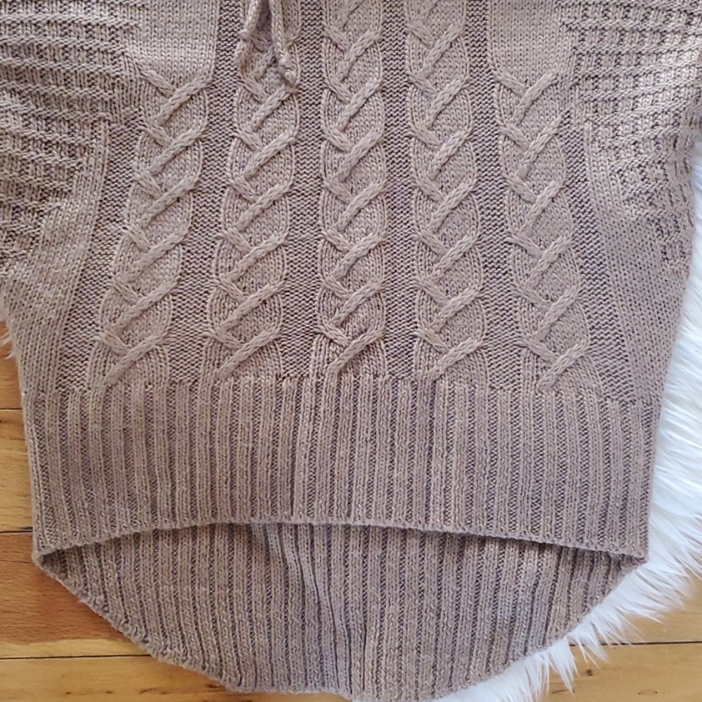 Ruby Moon Cowl Neck Cable Knit Dolman Sweater Xs - image 3